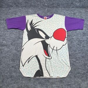 Vintage 1994 Warner Bros Sylvester the Cat T-Shirt 90s Looney Tunes OSFA Purple
